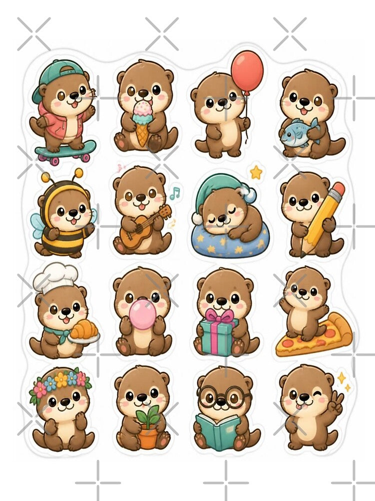 Kawaii Chibi Sea Otters Pack by creativerooney