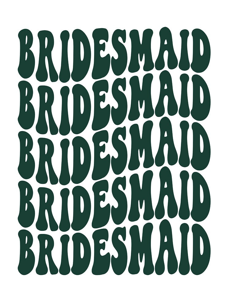 Bridesmaid Emerald Green Retro Graphic Bridal Party Gifts for Bachelorette Party by mysticblvd