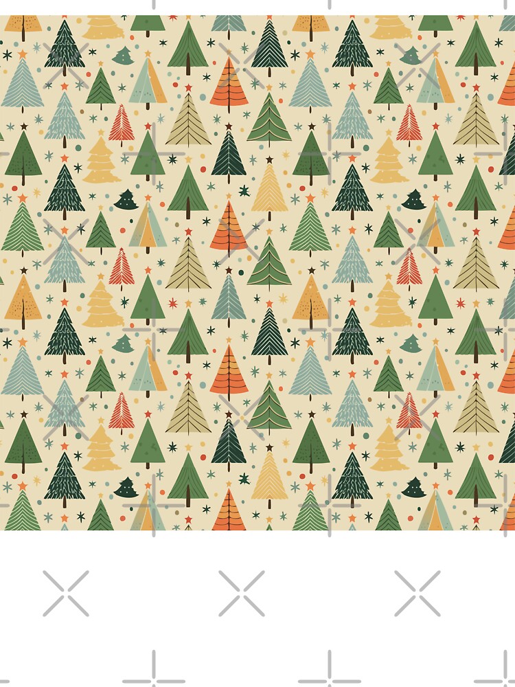 Retro Christmas Tree Pattern by ArtFactoryAI