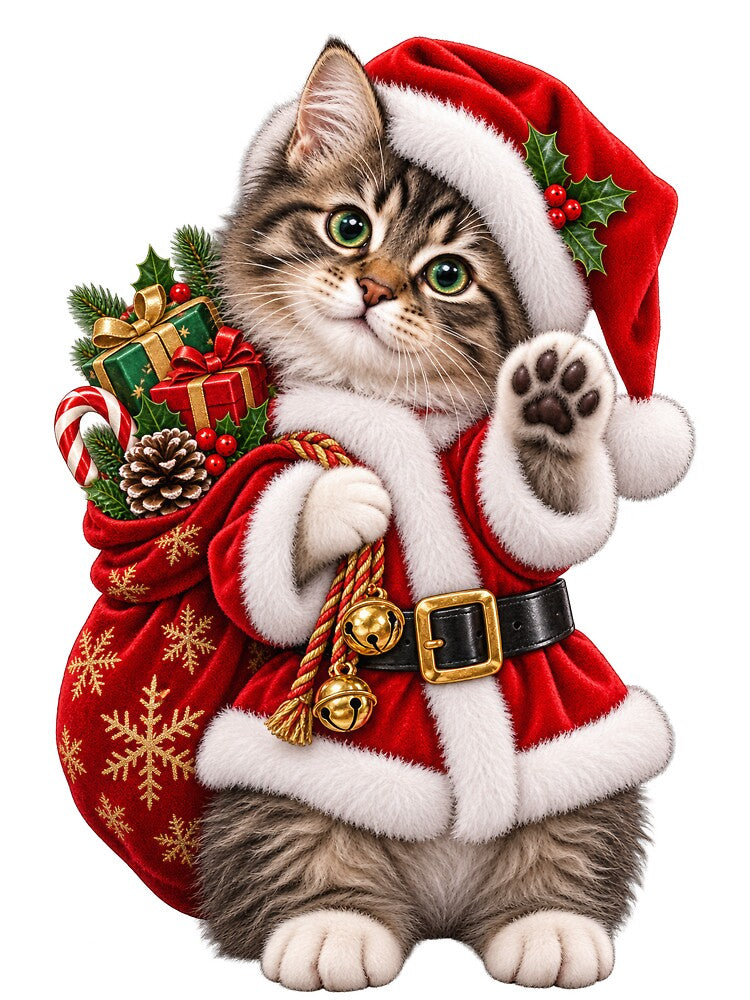 Christmas Cat Santa Claus by RockitBaby