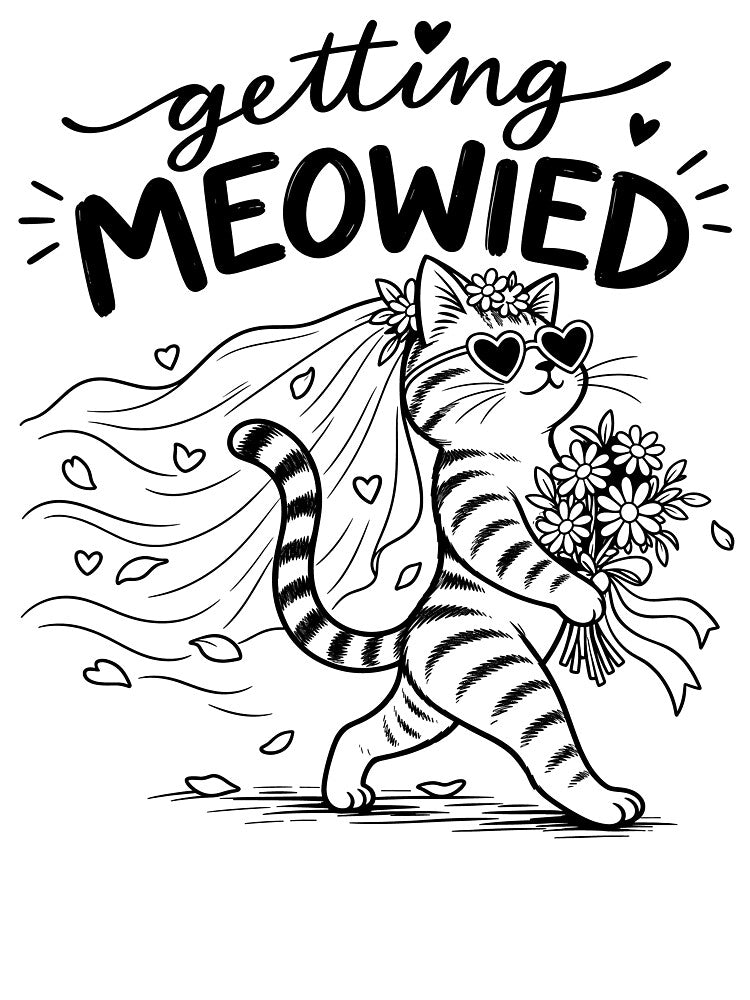 Getting Meowied Funny Cat Getting Married by gordonbwyashop