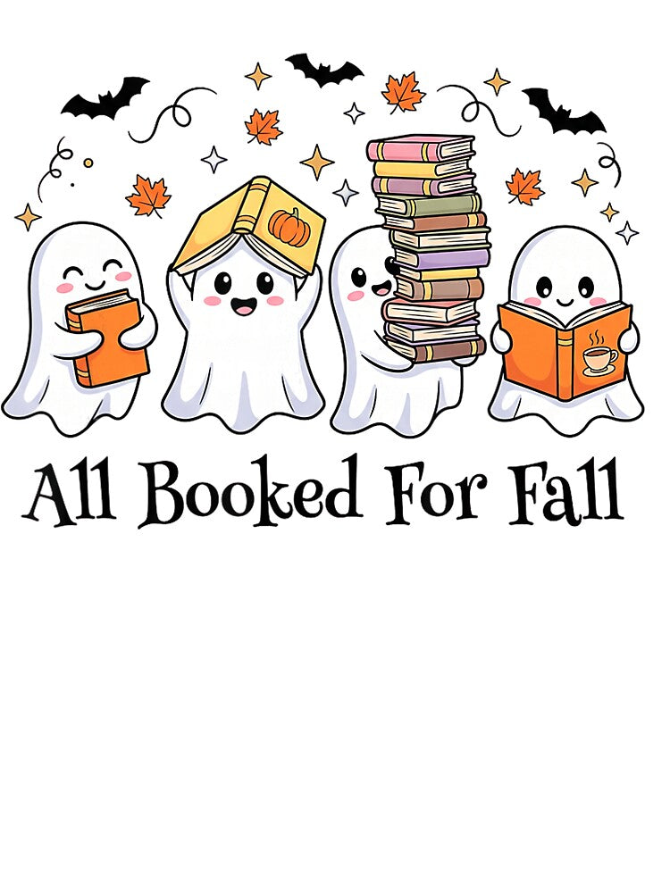 All Booked for Fall Cute Ghost Book Lover Halloween by NoeValdric