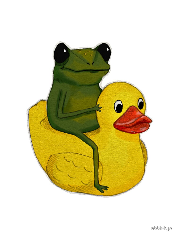 Frog on a rubber ducky by abbiekye