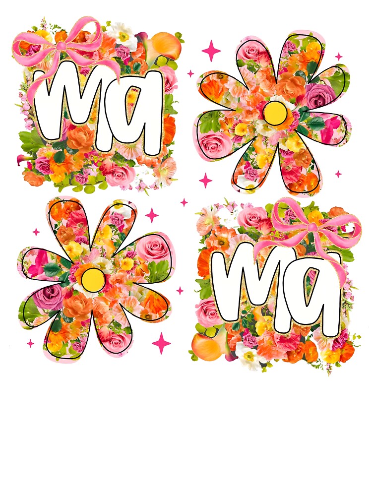 Mama Coquette Bow, Colorful Flower Mama by Cartercohe