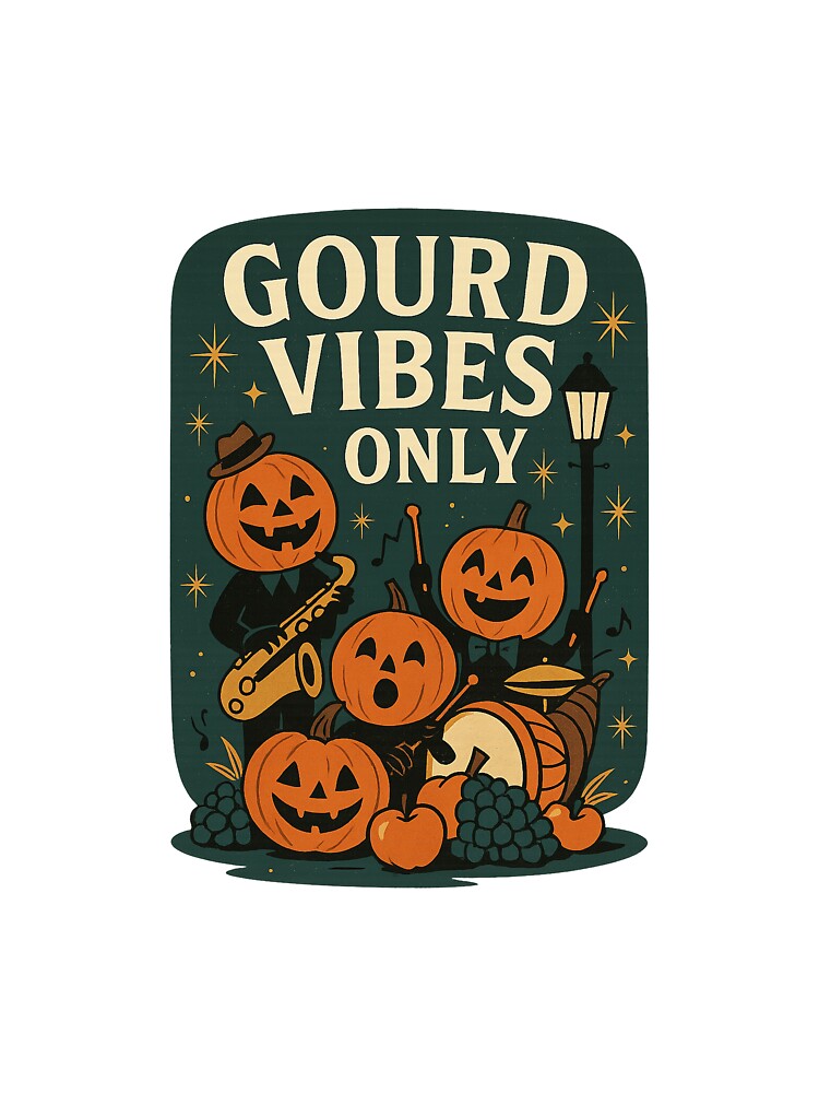 Gourd Vibes Only – Retro Pumpkin Band Funny Halloween Graphic by FluffyCreative