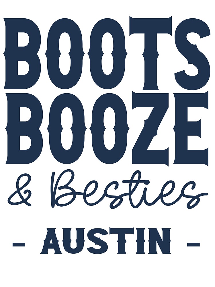 Austin Bachelorette Party Navy Blue Boots Booze and Besties Country Western Design by mysticblvd