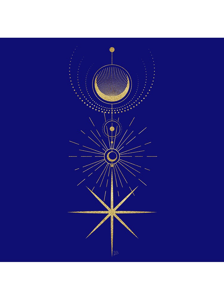 Golden star and moon by Béatrice Bisiaux by BEATRICE BISIAUX