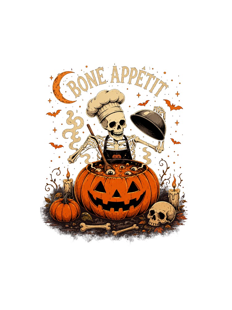 Bone Appetit Halloween Skeleton Chef by Mix Mood