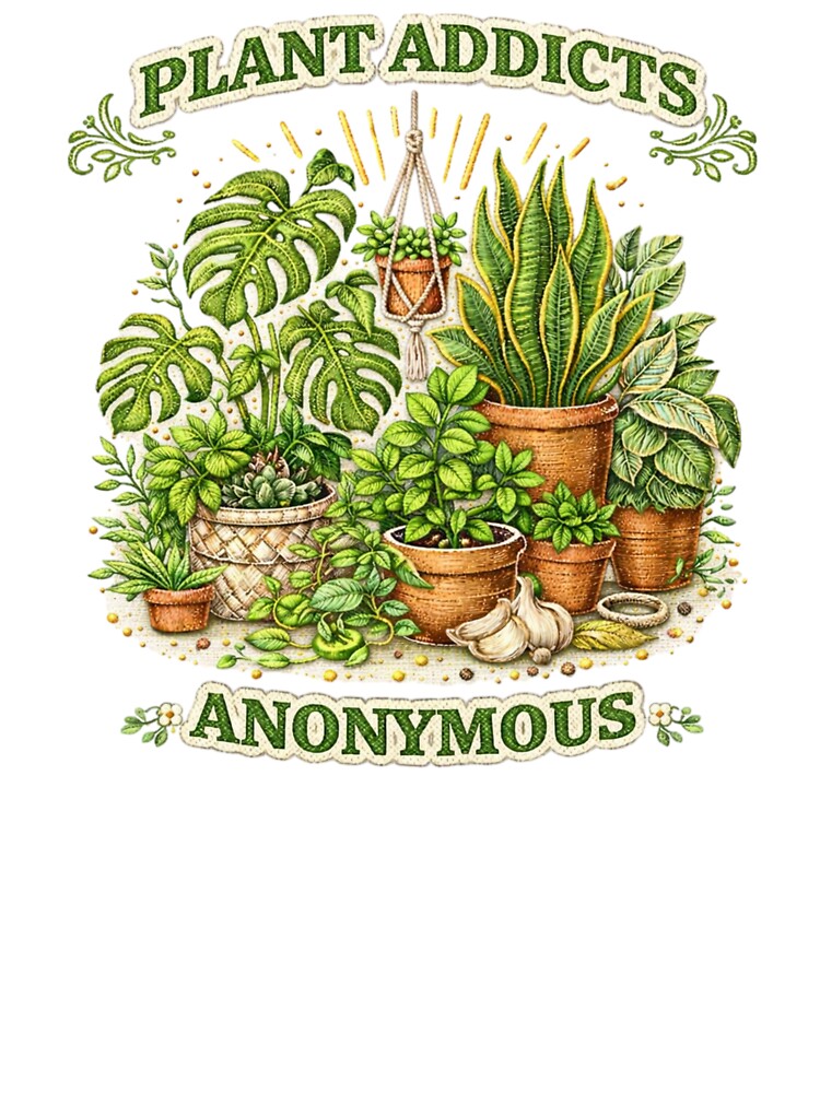 Plant Addicts Anonymous – Botanical Embroidery Style Design by SigilandThread