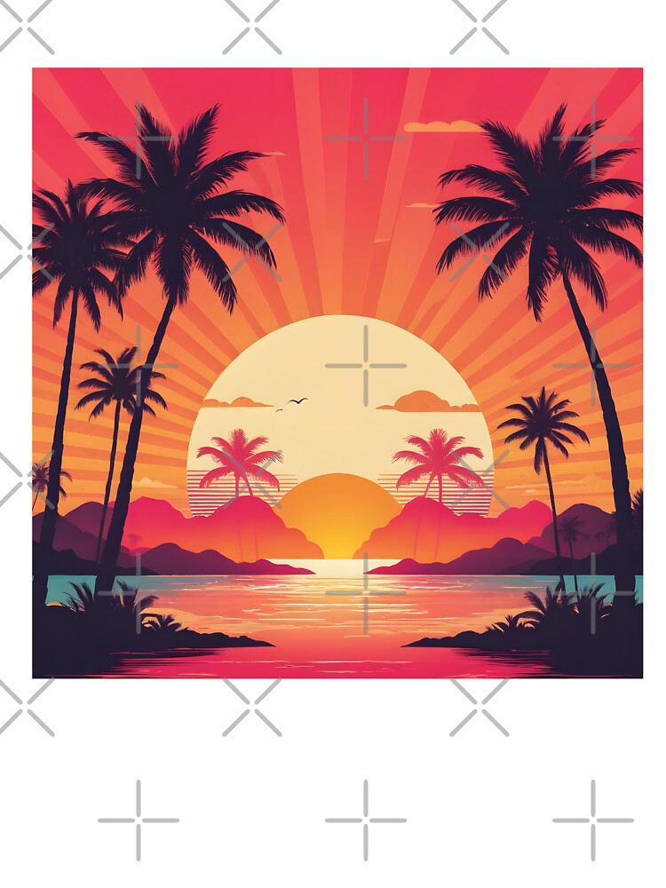 Retro Sunset Palm Trees 80s Vintage Aesthetic - 16 by RELAX STATION