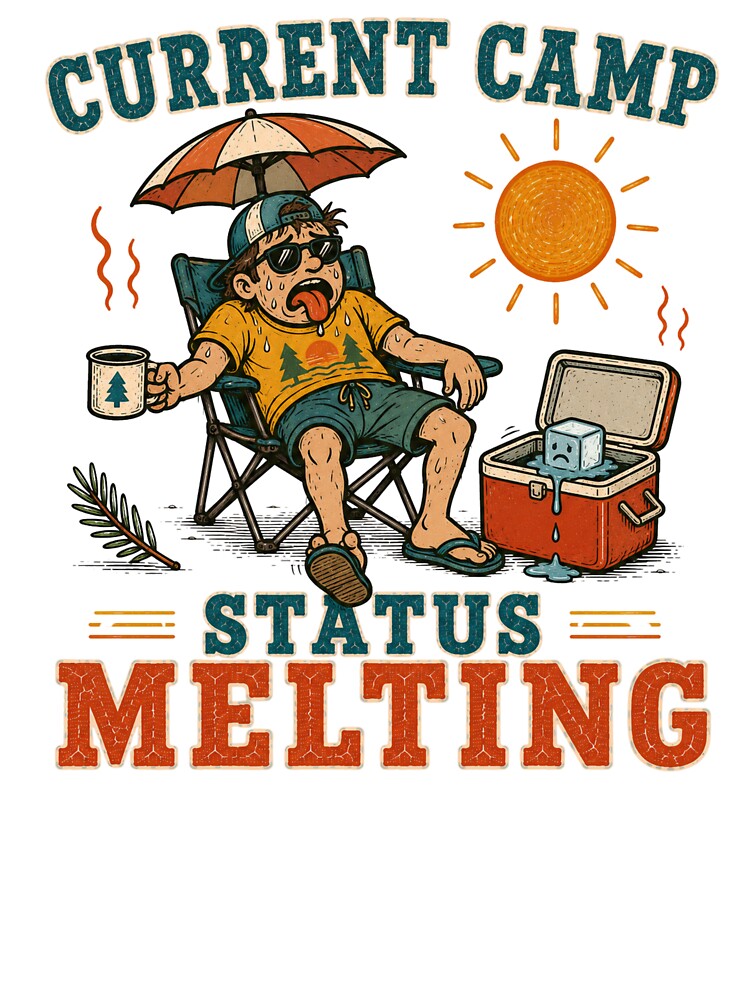 Current Camp Status Melting Summer Camping t-shirt by TWYtees