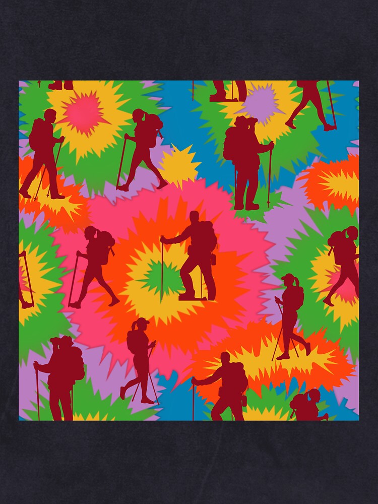 Hiking Colorful Tie Dye Vector Sport Pattern by VickyCloset
