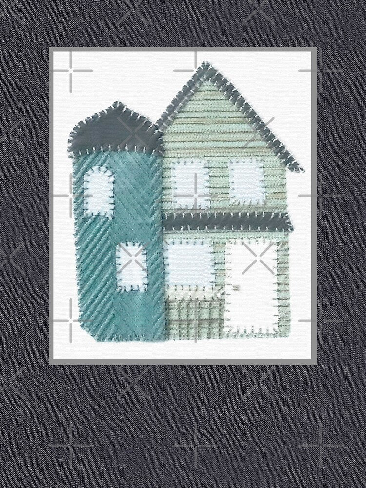 Green House Excerpt from 2 Houses #1- Digitally Altered by ErinBrieArt