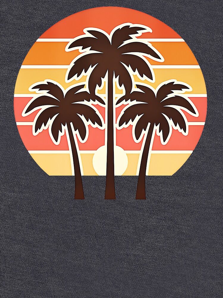 Retro Sunset Palm Tree Silhouette by MOCH- ART