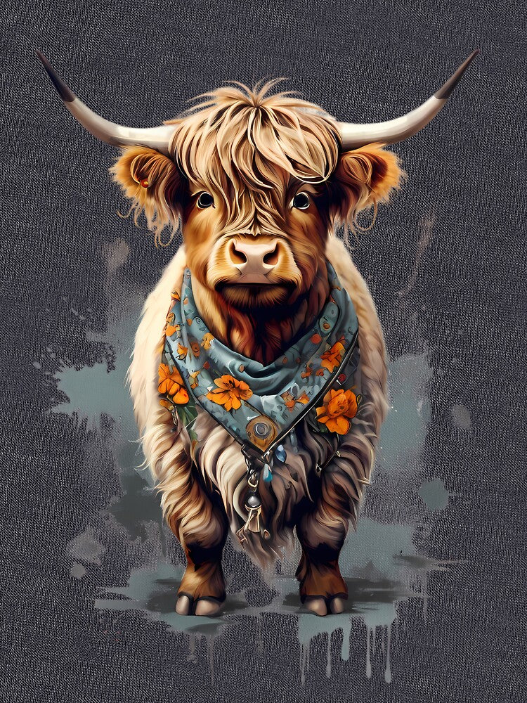 Cute Highland Cow, Full Body by BajanTees