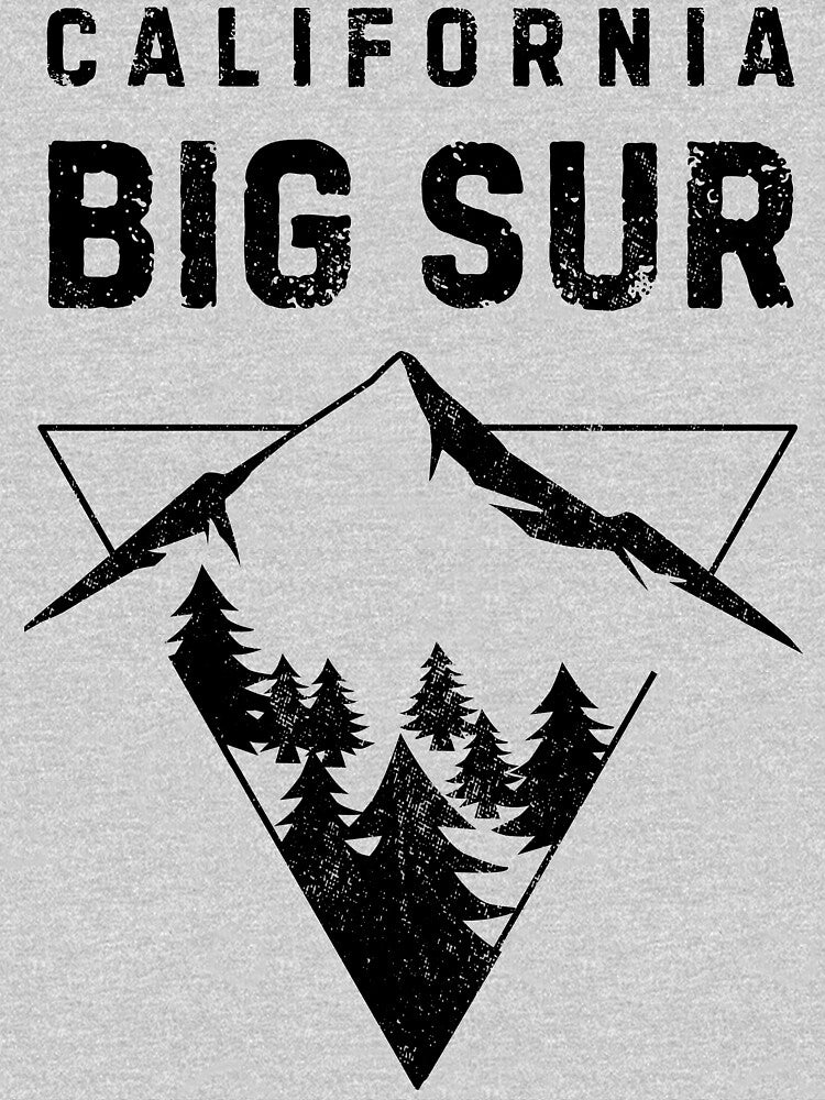 California Big Sur Minimal Logo Mountain and Trees by collectees1