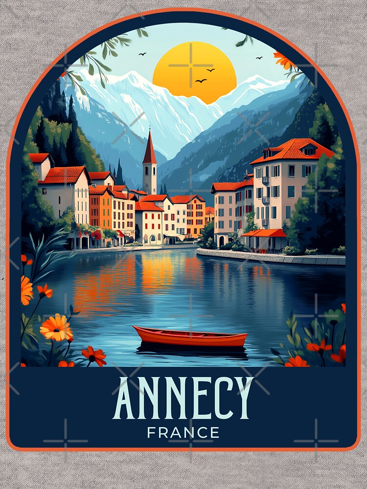Annecy Vintage Travel Illustration by HomeLivingCo