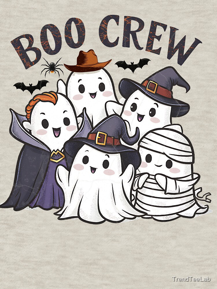Cute Ghost Halloween Boo Crew Design by TrendTeeLab