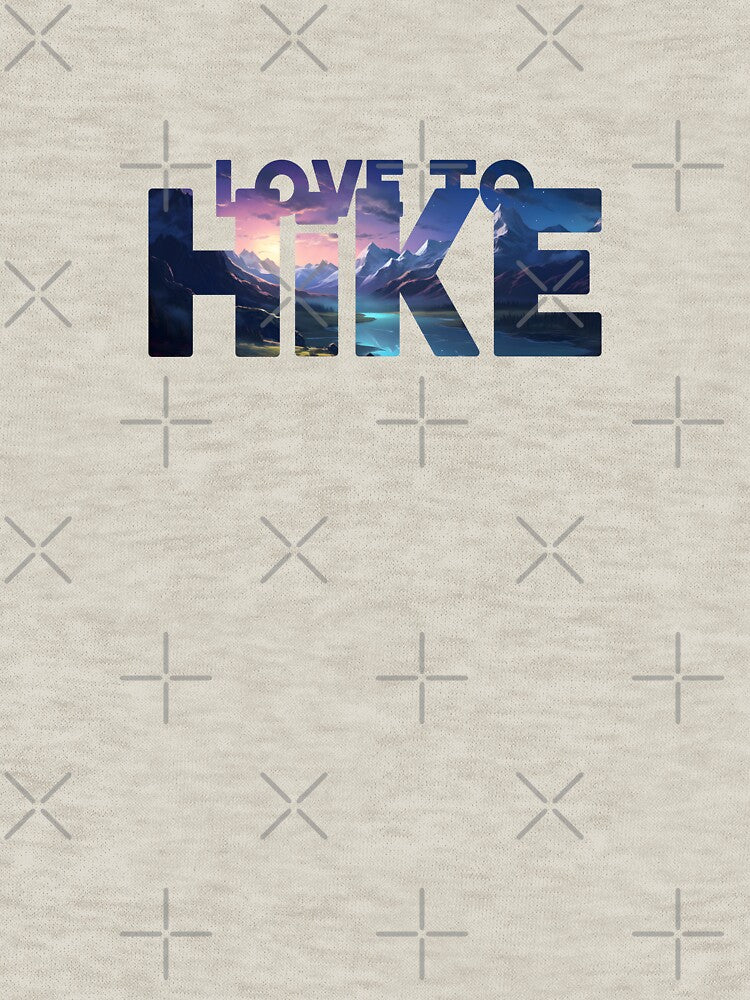 Love to Hike Mountains – Night Landscape Illustration – Adventure Outdoors Nature Artwork by Art Happens