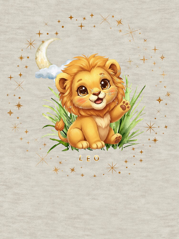 Cute Leo Zodiac for Kids – Adorable Lion Astrology Design by EnlightArt