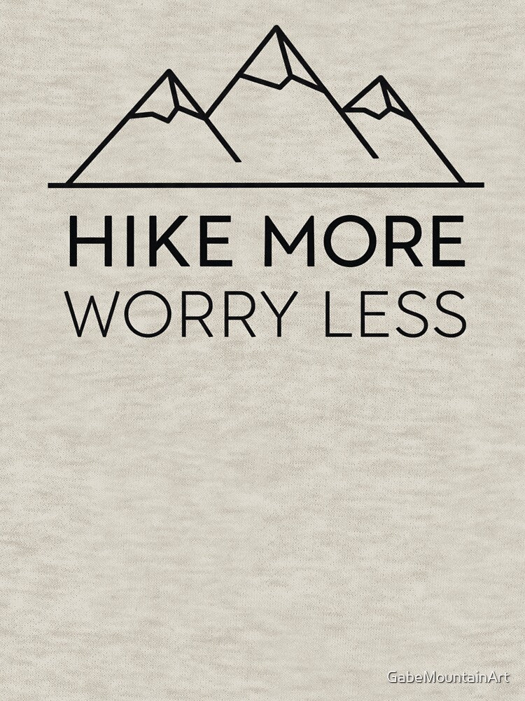 Hike More Worry Less Minimalist Mountain Design by Gabe1983