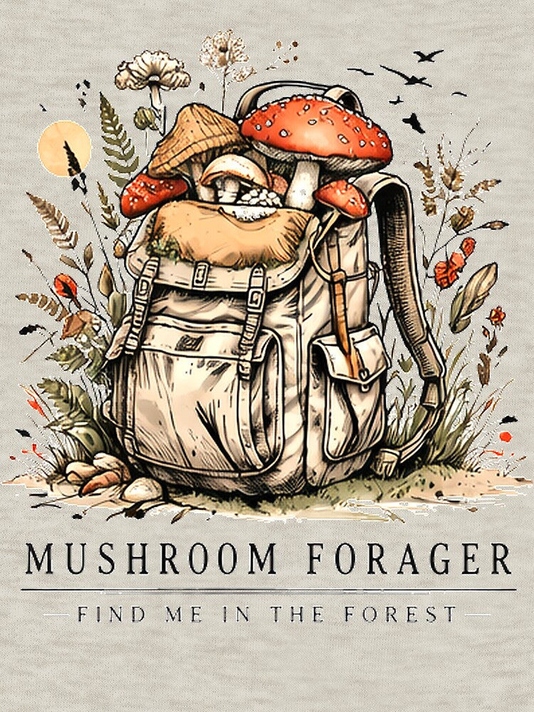 Minimalist Mushroom Forager Shirt – Forest Aesthetic Nature Design by FunForgeStudio
