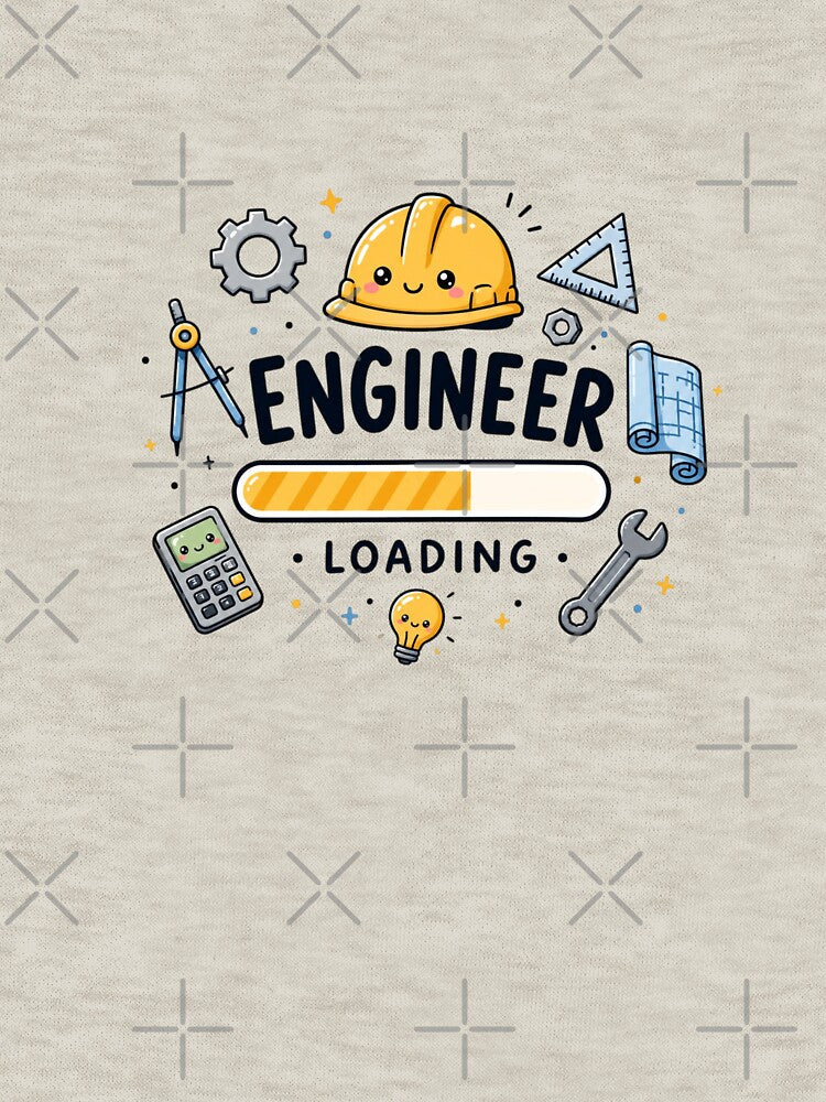 Engineer Loading Cute Kawaii Engineering Icons | Funny Engineer Student Sticker | STEM Hard Hat Design by Sanika arts