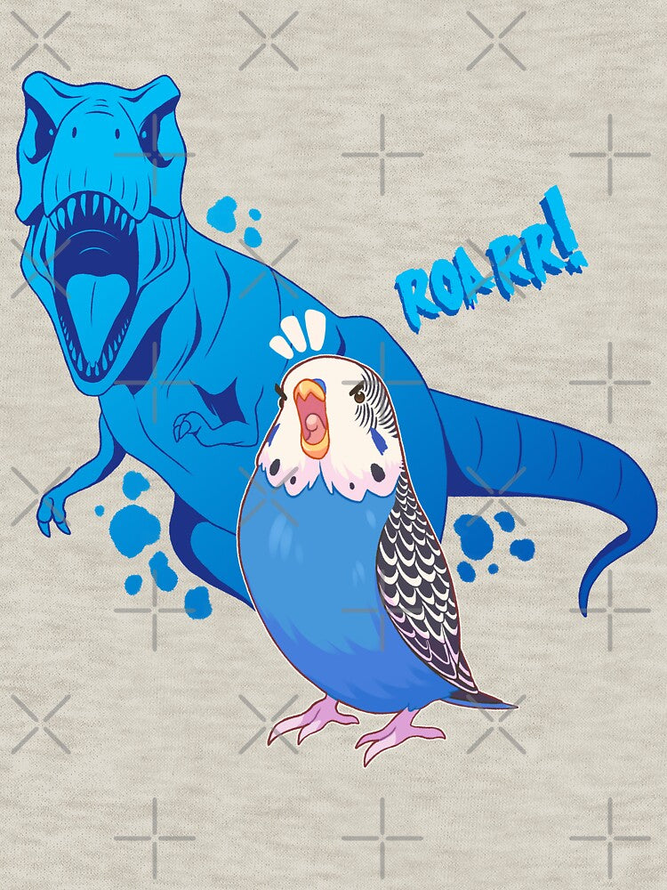 Budgie Dinosaur by CuteBlueArt