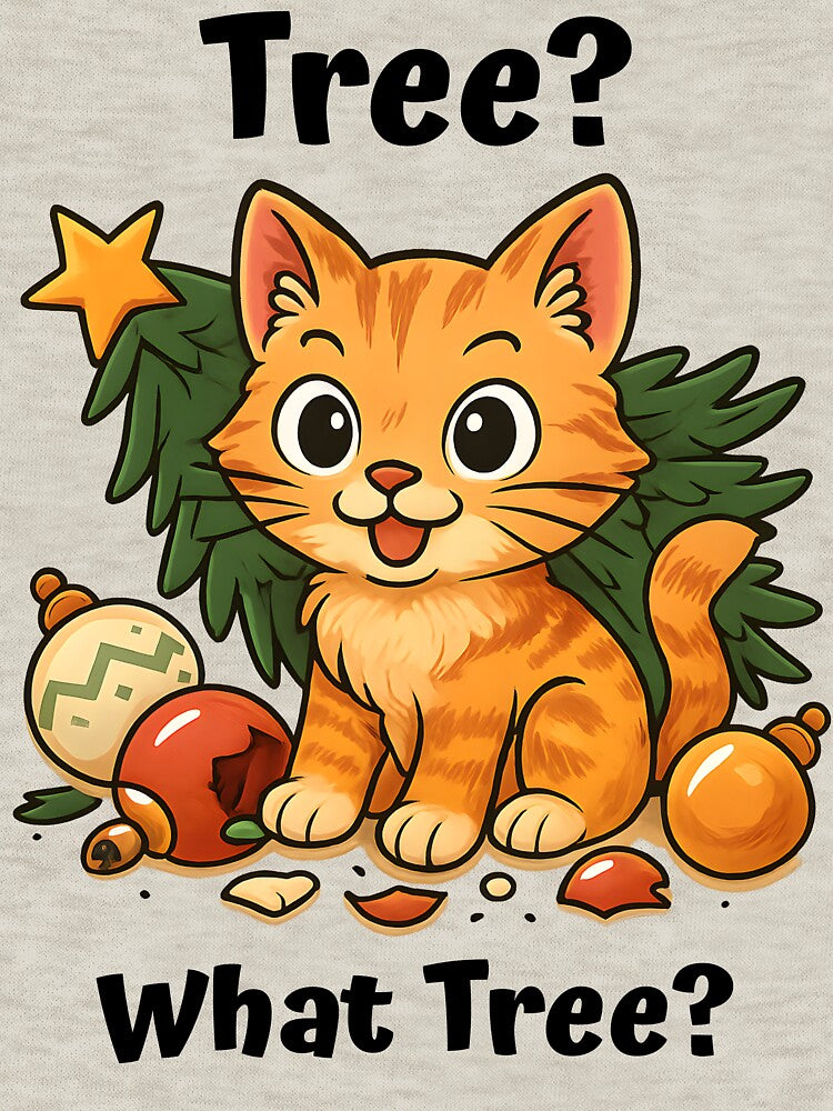 Tree What Tree Funny Christmas Cat by Sachie's Studio