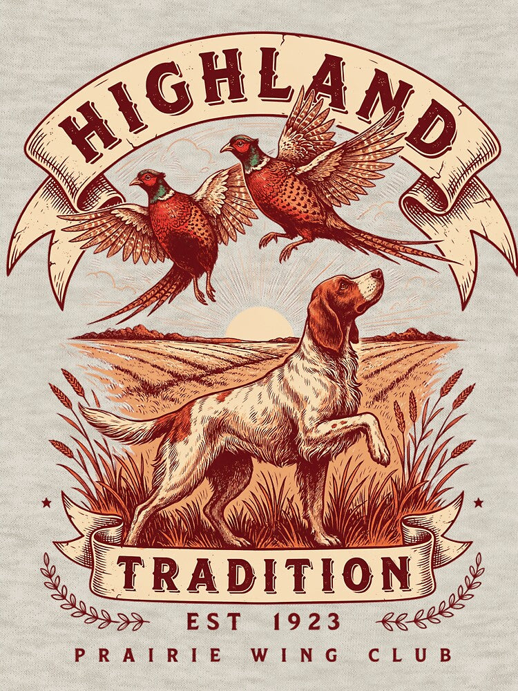 Upland Bird Hunting Shirt – Vintage Pheasant & Hunting Dog Design by Mahilis