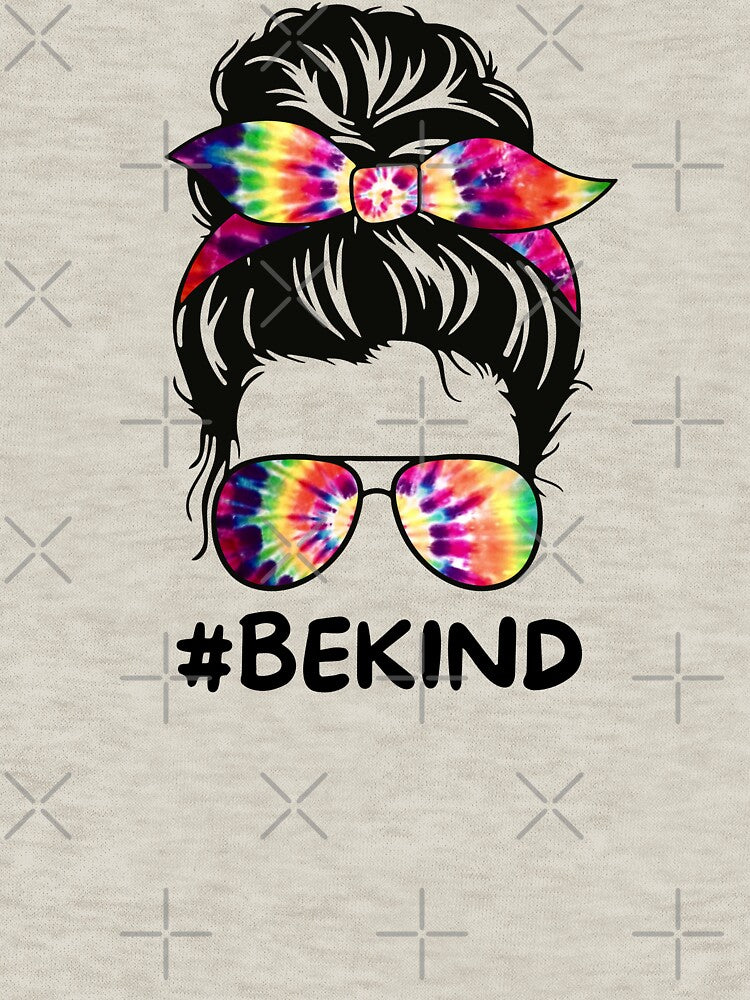 Be Kind Messy Bun Girls Kindness, Autism Awareness by Kwoss