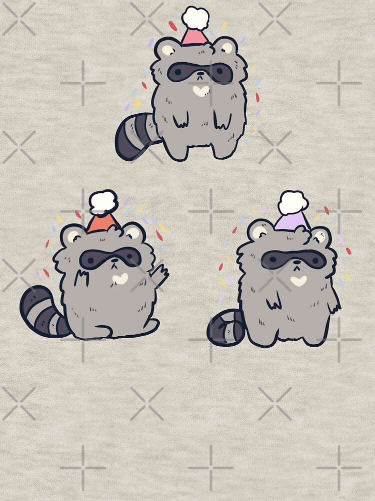 Birthday Raccoon illustration pack by Mayarart