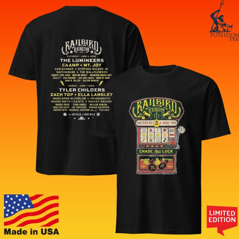 Railbird Festival Lexington Slot Machine Lineup T-shirt