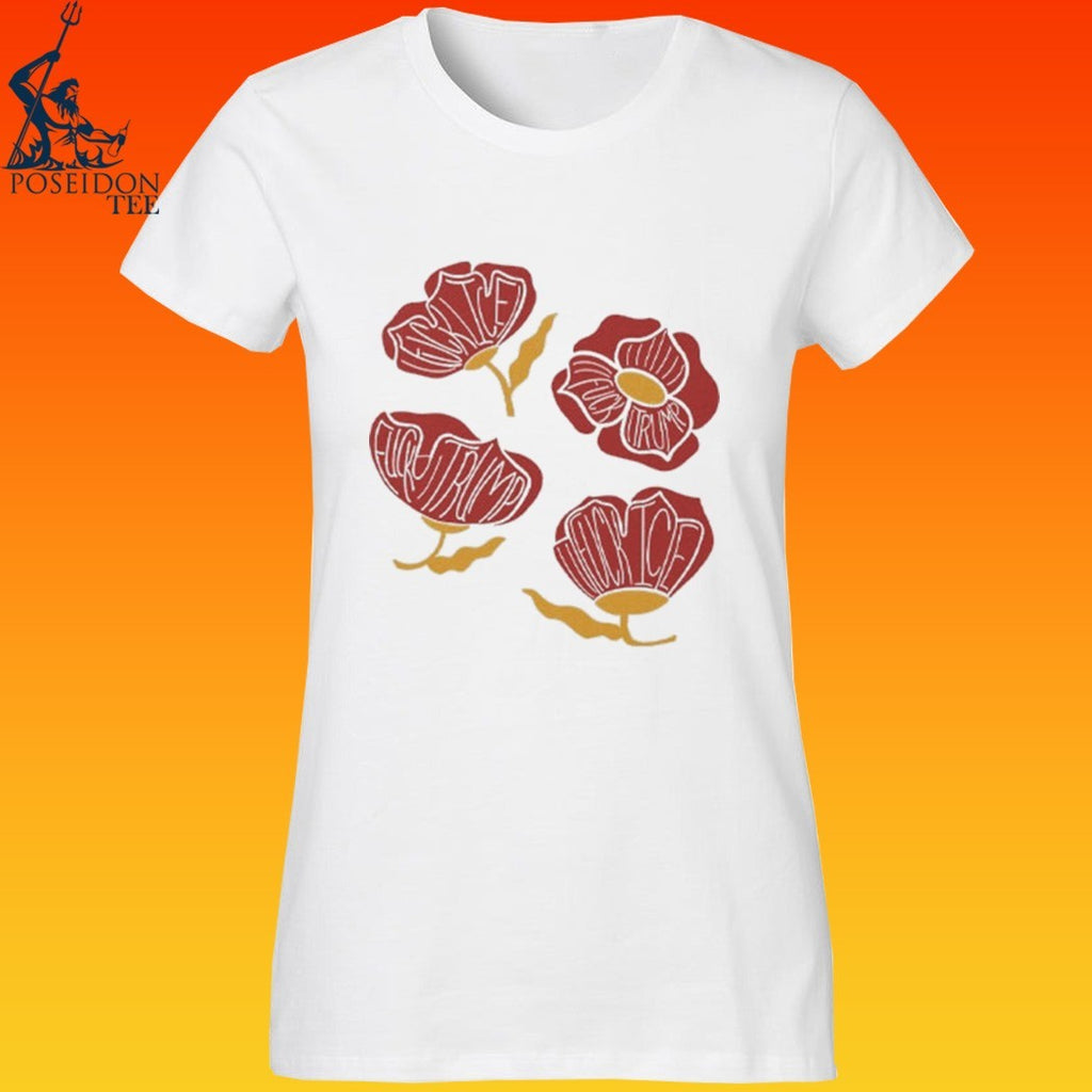 Red Poppy Floral Fuck Trump T-shirt