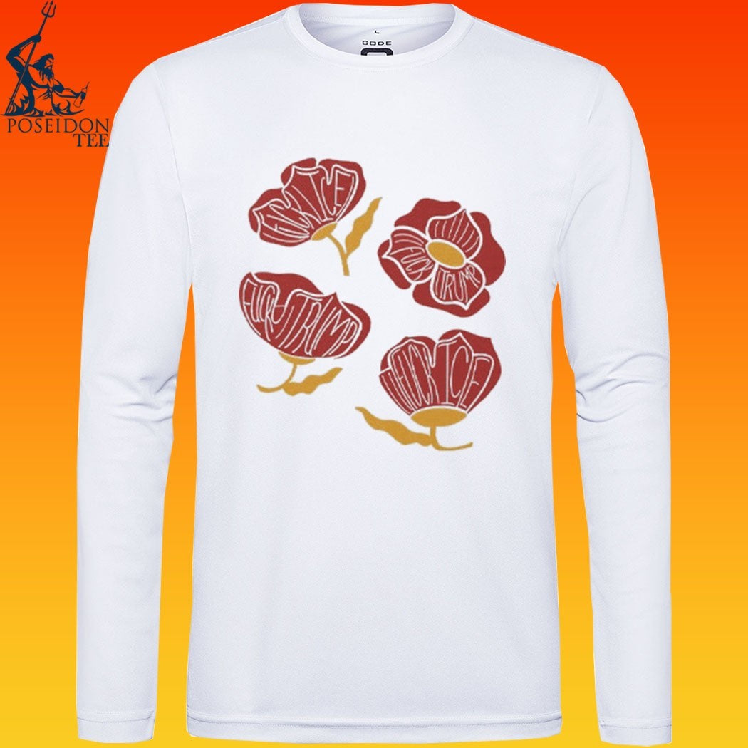 Red Poppy Floral Fuck Trump T-shirt