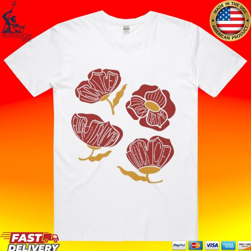 Red Poppy Floral Fuck Trump T-shirt
