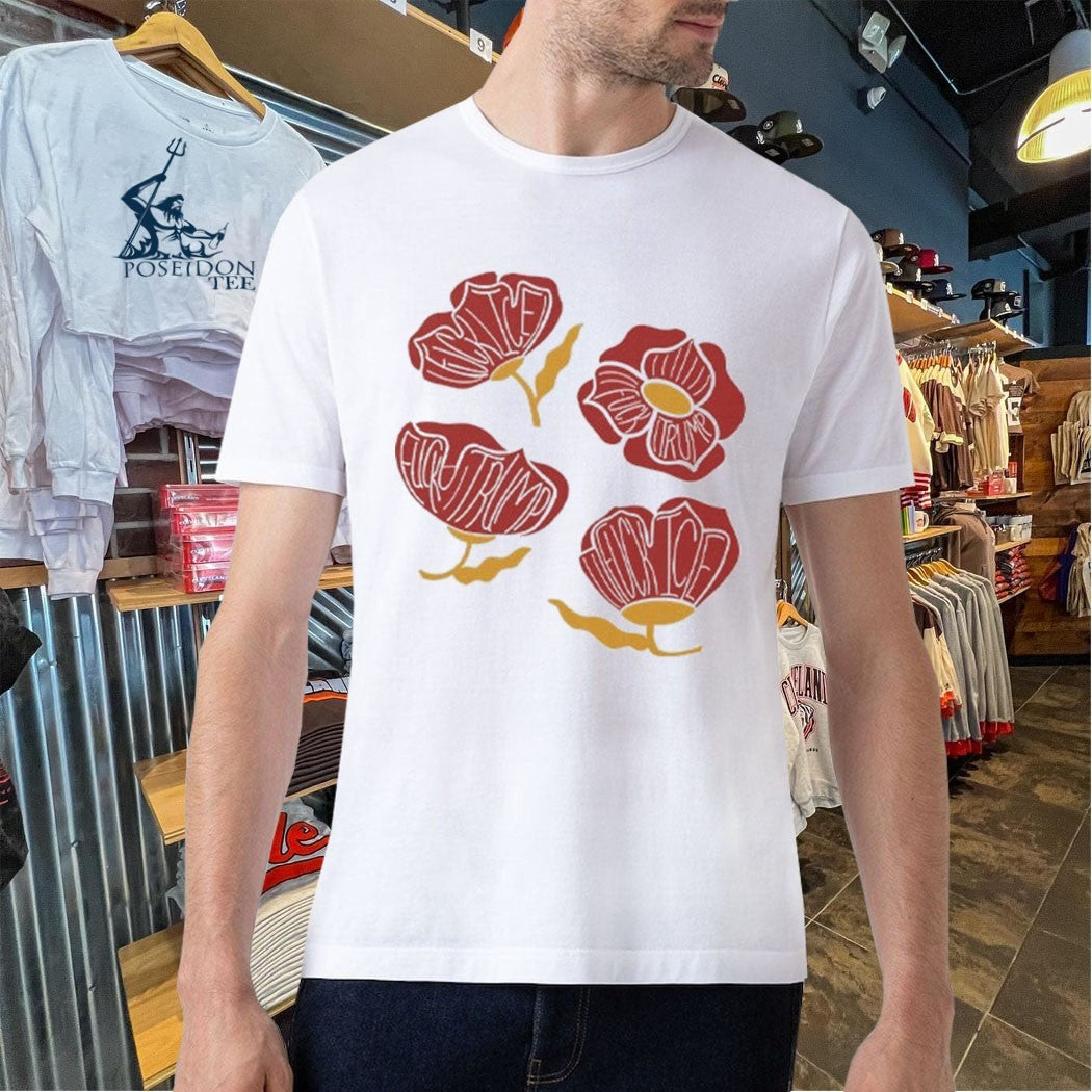 Red Poppy Floral Fuck Trump T-shirt