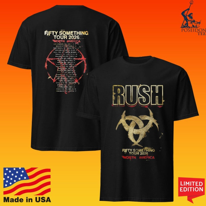 Rush Fifty Something Rush Stage Logo Tour 2026 T-shirt