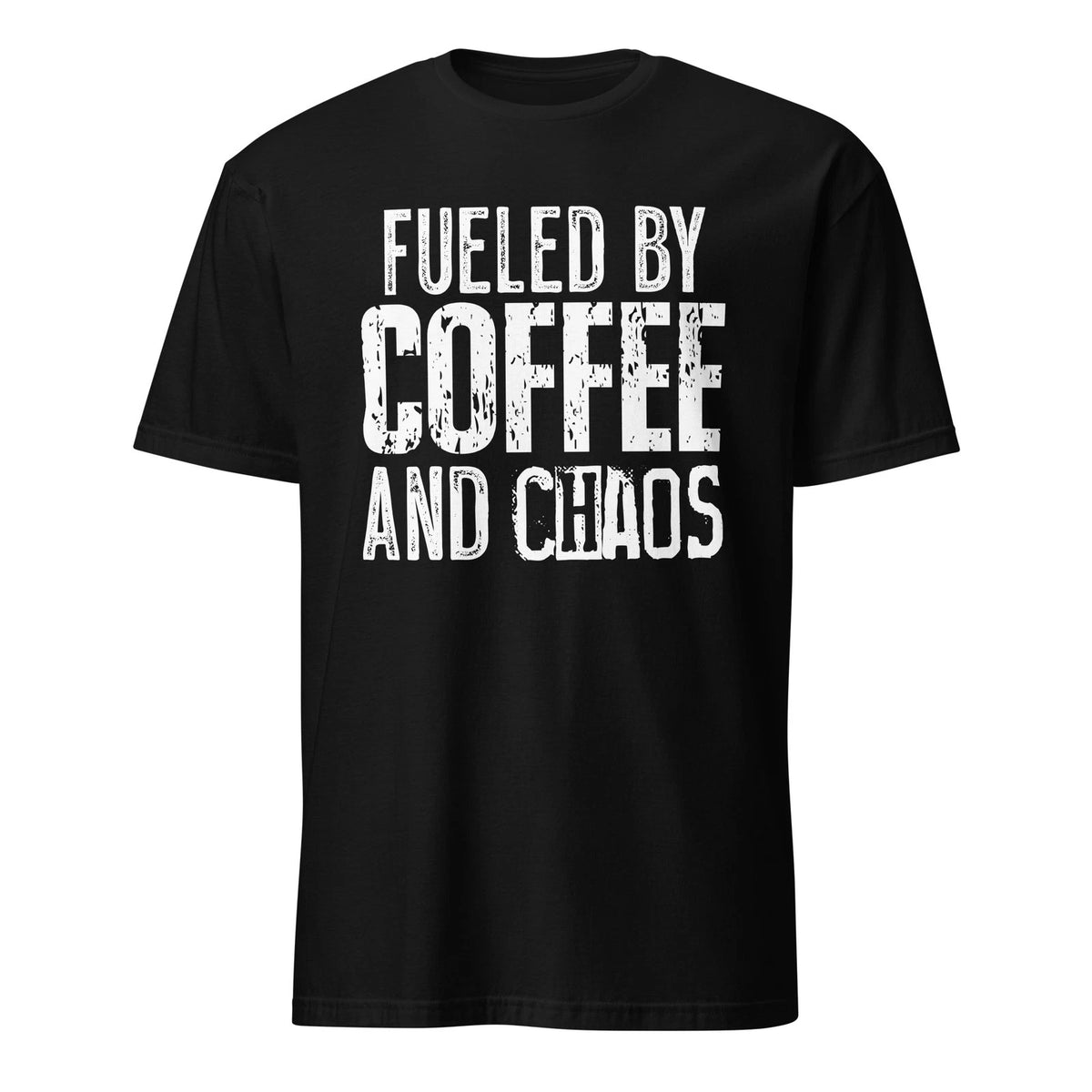 Unisex 100% Cotton Black T-Shirt Funny Caffeine Addict Mom Life Graphic Tee