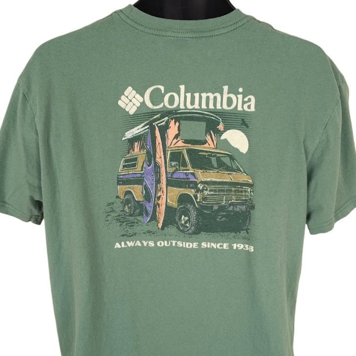 Kayaking T Shirt Mens Size XL Green Columbia Sportswear Always Outside Camping