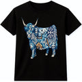 Norse Mythology Highland Cow Viking Longship Compass Runes Casual Outfit Tee.
