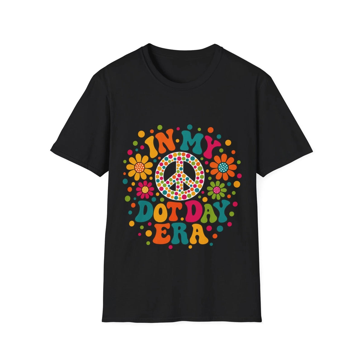 In My Dot Day Era T-Shirt | Retro Peace Sign Floral 70s Vibe