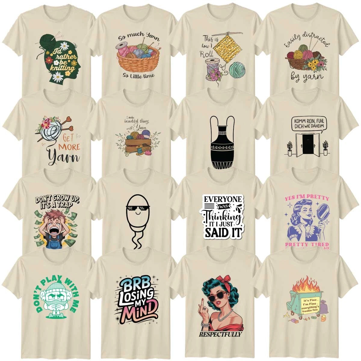 Sarcastic Humour Arts And Crafts Positive Vibes Adult T-Shirt Funny Gift