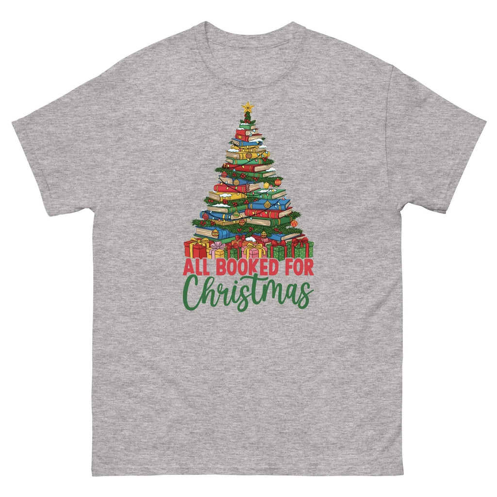 All Booked for Christmas Reading Books Librarian Holiday Unisex Classic Tee