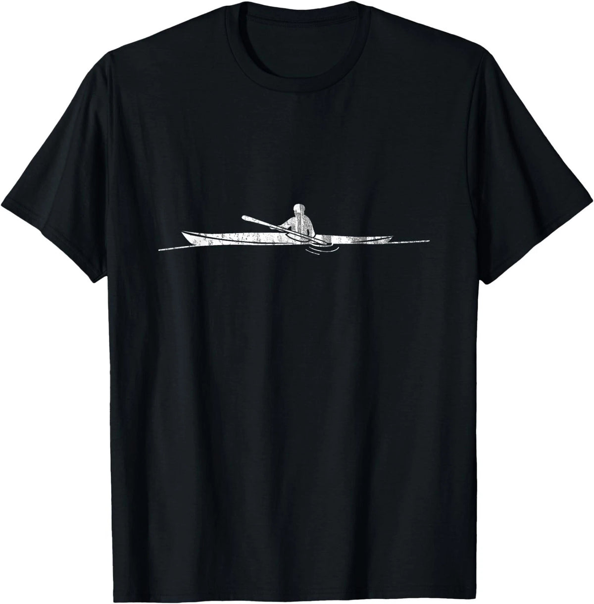Greenland Kayak Shirt with Kayaker Paddle Distressed T-Shirt