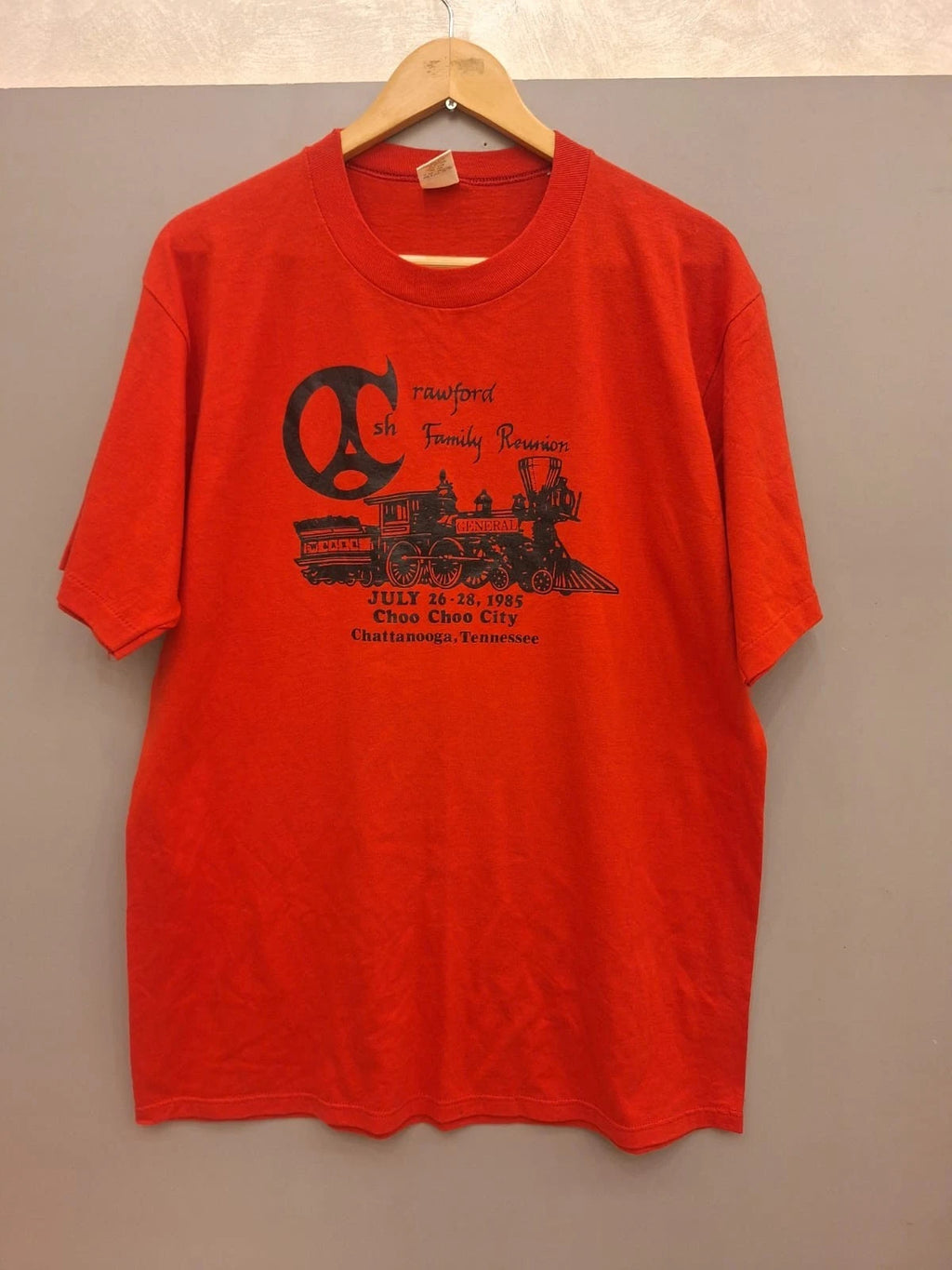 Vintage 1985 Crawford Family Reunion Choo Choo City Chattanooga TN T-Shirt XL