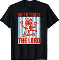 Vintage Style Frog Church Handbells Meme Shirt Off to Praise the Lord Funny Tee