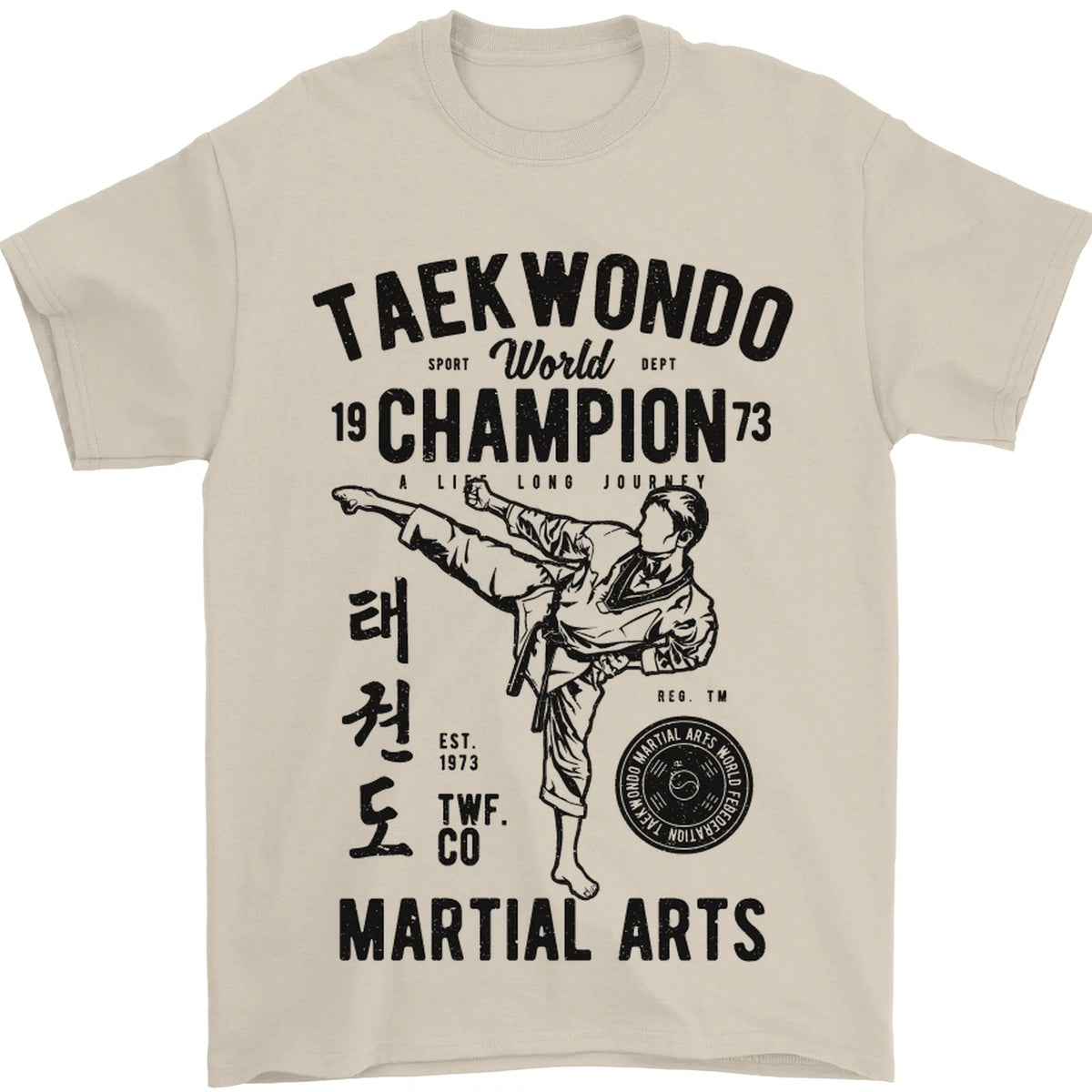 Taekwondo World Champion Martial Arts MMA Mens T-Shirt 100% Cotton