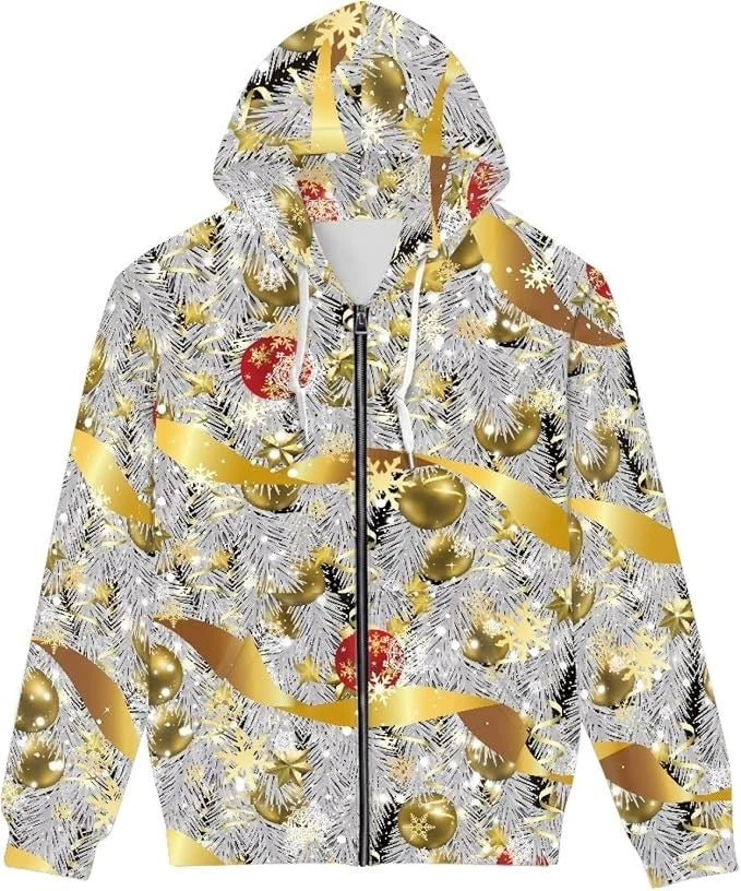 Ugly Christmas Zipper 3D Hoodie Xmas Long Sleeve  HS1557
