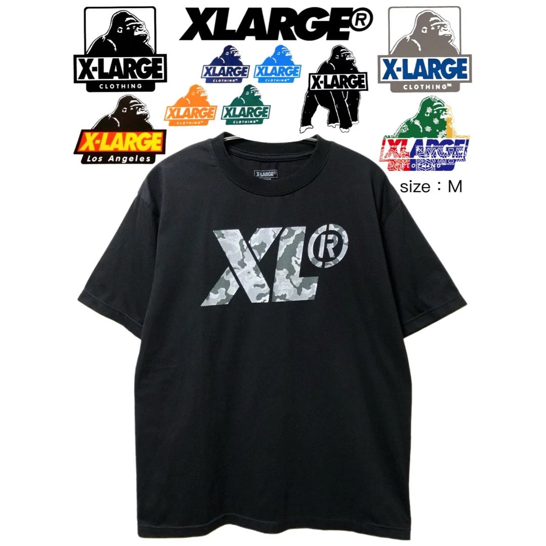 X-LARGE T-shirt Black Vintage 90s LA Street Style Gorilla Logo Size M
